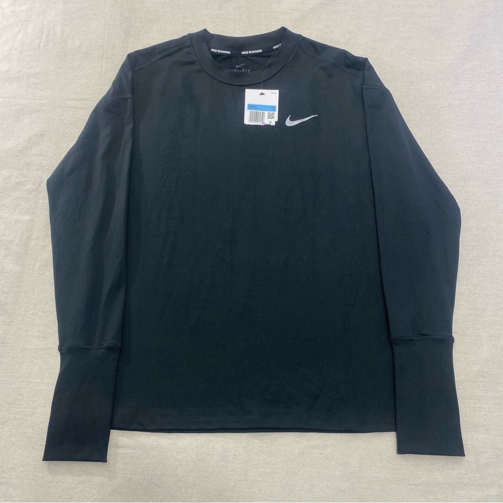 Nike Dri-Fit Element Long Sleeve Running Shirt Womens Medium Black DB4272-010